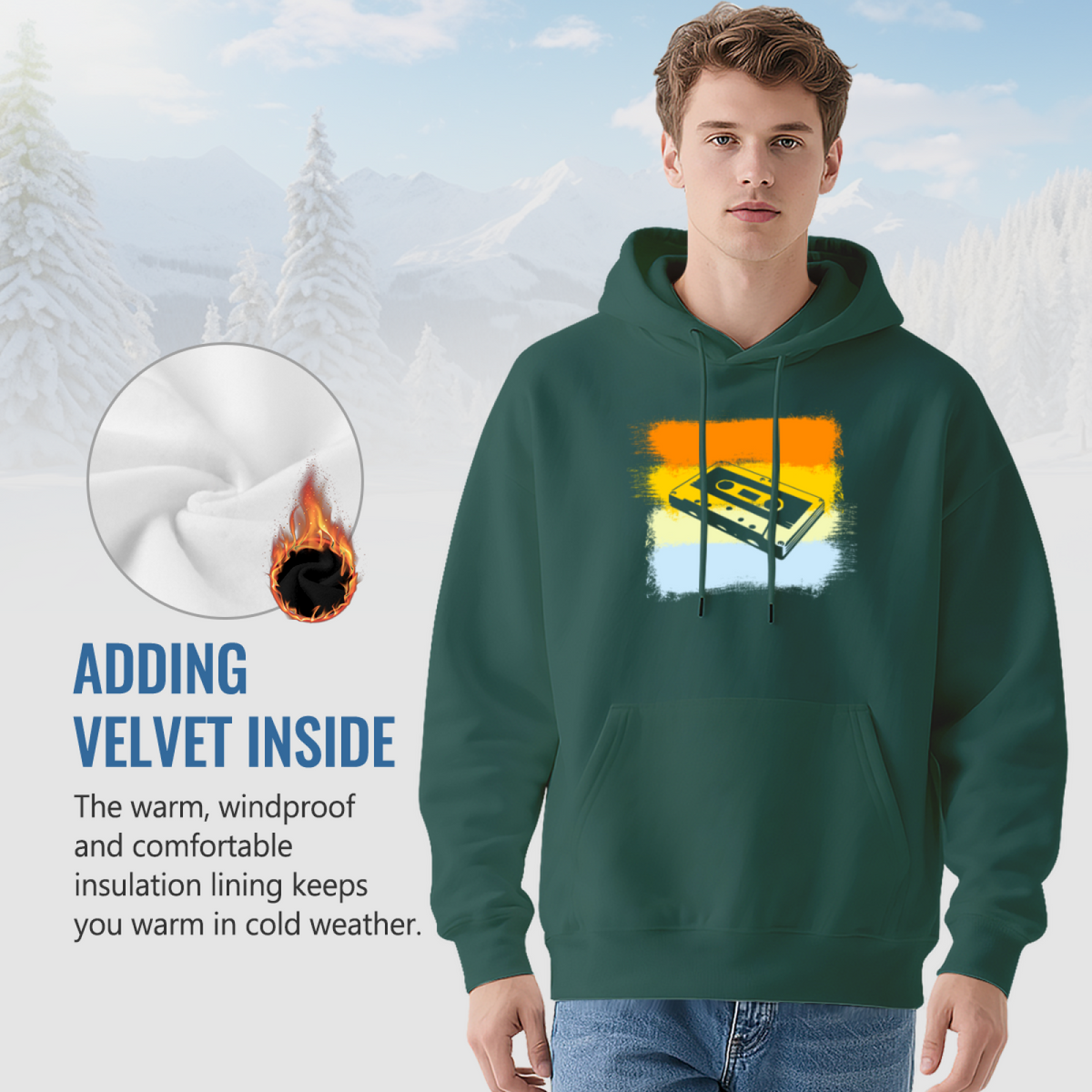 Cool Graphic Hoodie - Green Hoodie Showing
