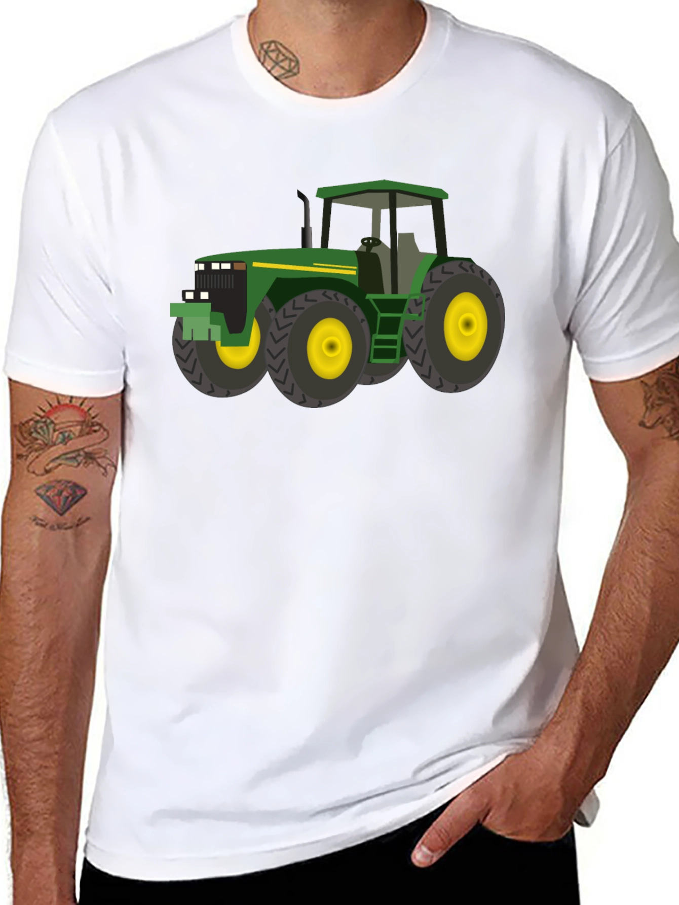 Green Tractor Graphic Tee - Farm Life Style