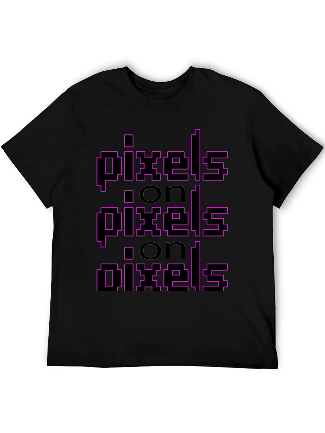 Pixel On Pixel Graphic Tee - Black