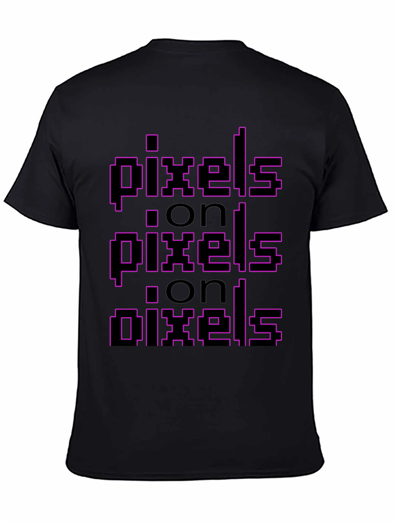 Pixel On Pixel Graphic Tee - Black