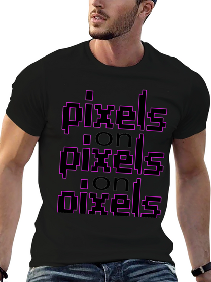 Pixel On Pixel Graphic Tee - Black