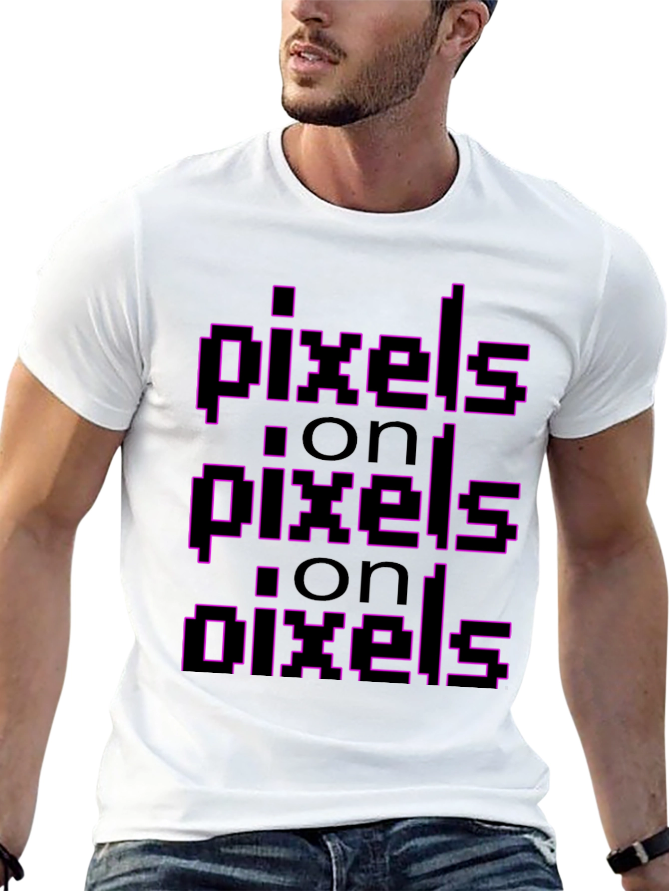 Pixel On Pixel Graphic Tee - Black