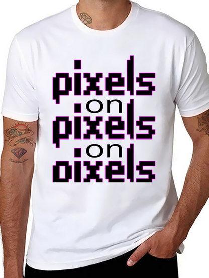Pixel On Pixel Graphic Tee - Black