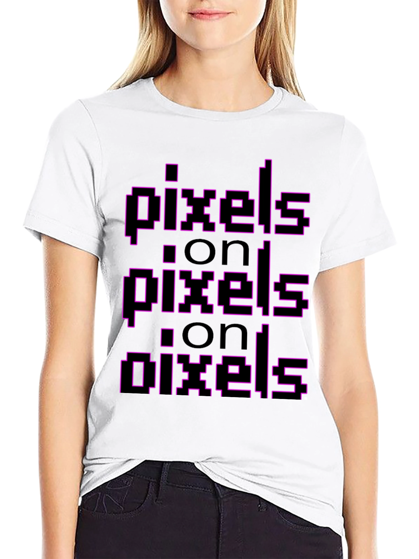 Pixel On Pixel Graphic Tee - Black