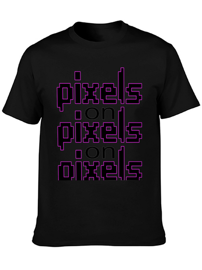 Pixel On Pixel Graphic Tee - Black