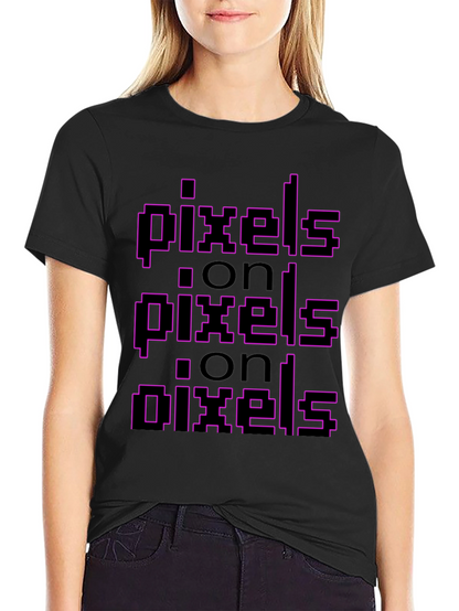 Pixel On Pixel Graphic Tee - Black