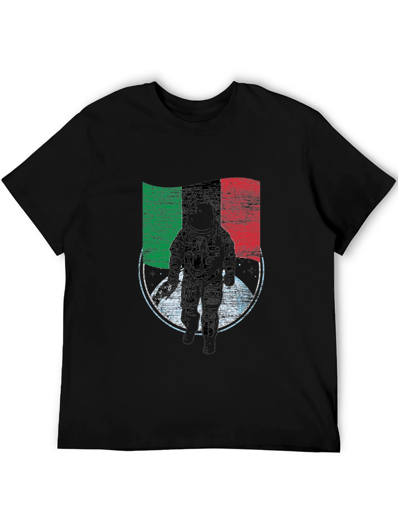 Astronaut Italian Flag T-Shirt - Space Exploration Tee