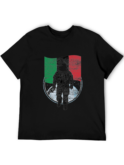 Astronaut Italian Flag T-Shirt - Space Exploration Tee