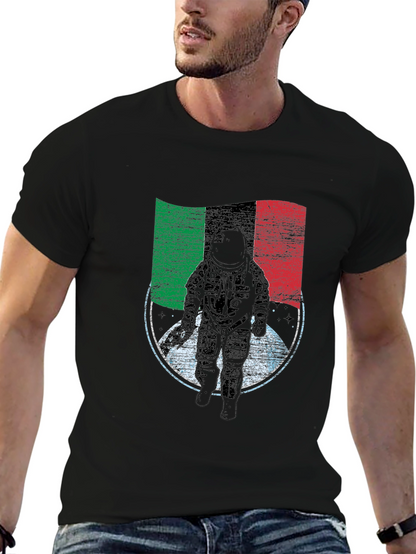 Astronaut Italian Flag T-Shirt - Space Exploration Tee