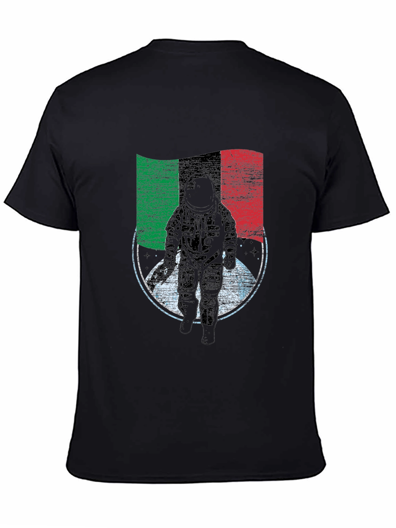 Astronaut Italian Flag T-Shirt - Space Exploration Tee