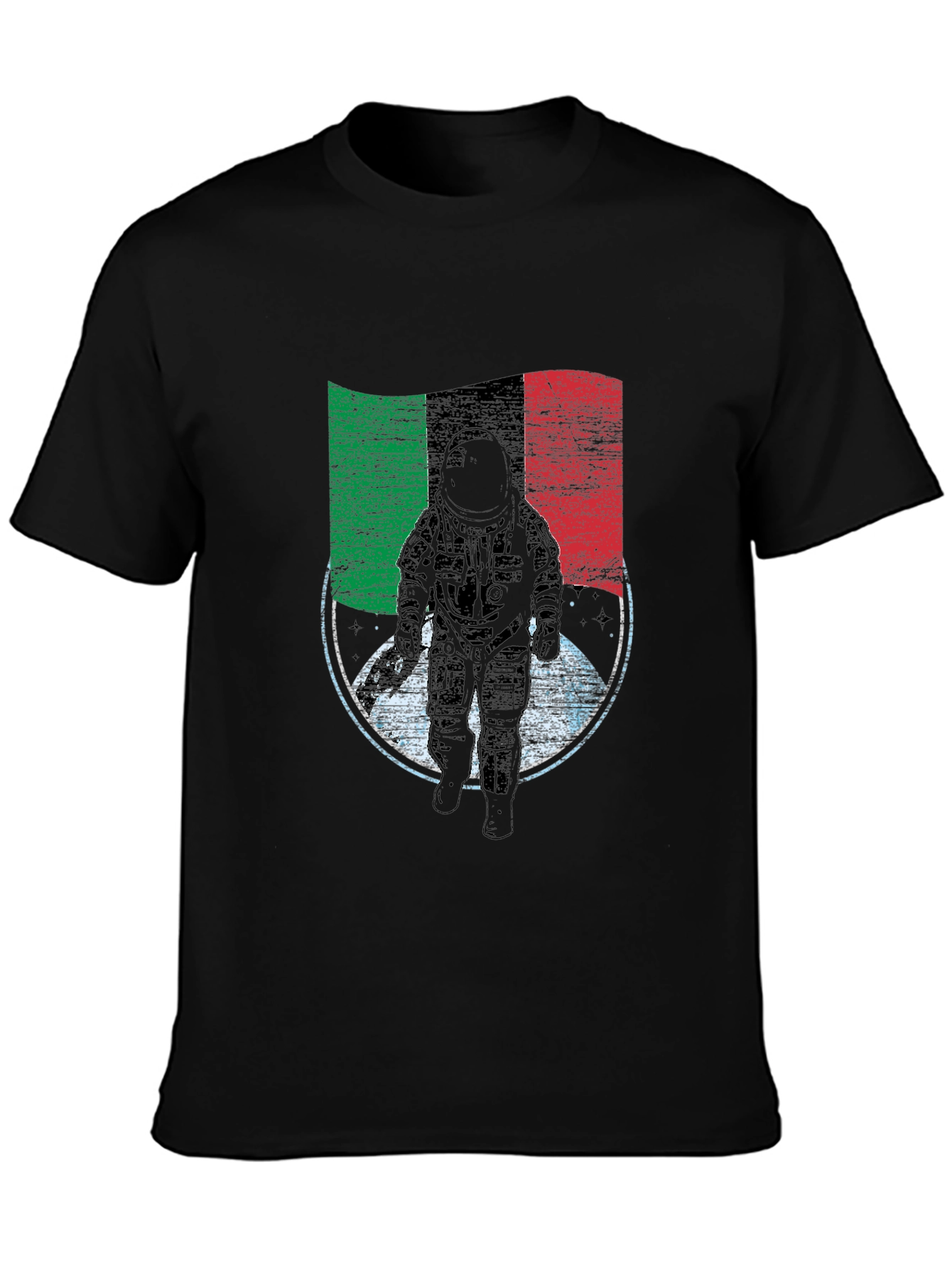 Astronaut Italian Flag T-Shirt - Space Exploration Tee