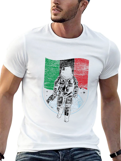 Astronaut Italian Flag T-Shirt - Space Exploration Tee