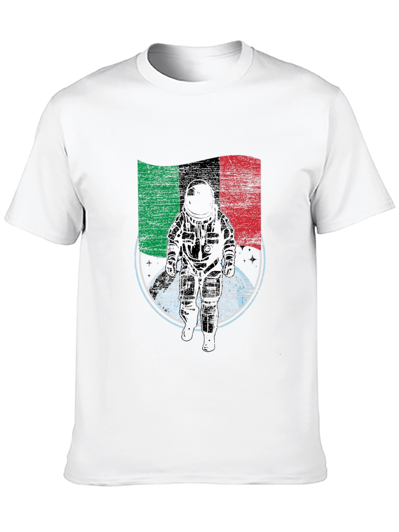 Astronaut Italian Flag T-Shirt - Space Exploration Tee