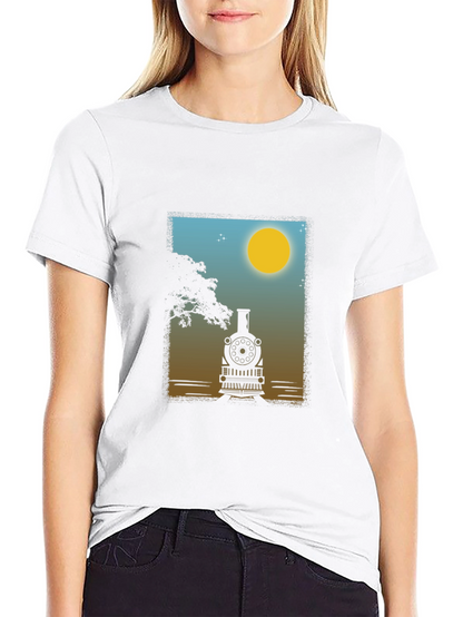 Train Silhouette Graphic Tee - Classic Comfort