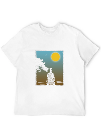 Train Silhouette Graphic Tee - Classic Comfort