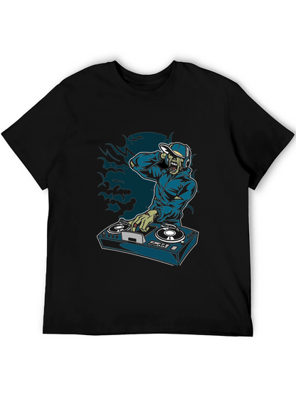 Zombie DJ Graphic T-Shirt - Turntable Design
