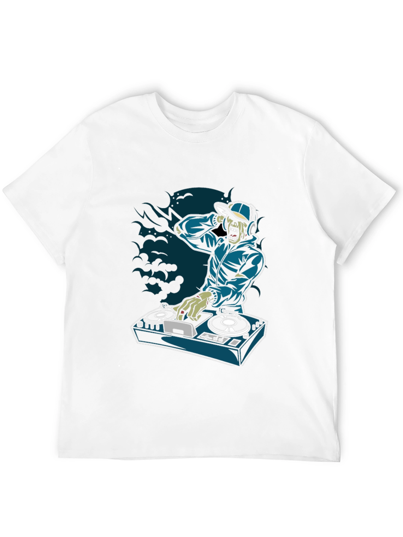 Zombie DJ Graphic T-Shirt - Turntable Design