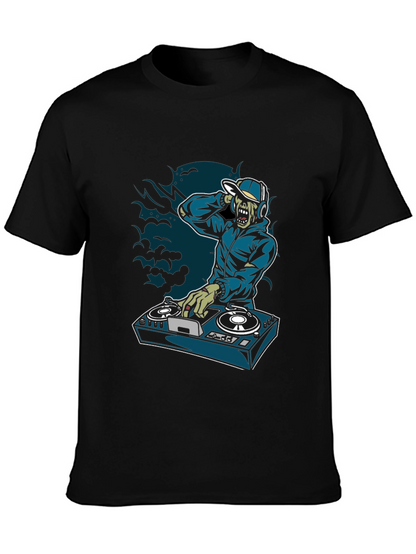 Zombie DJ Graphic T-Shirt - Turntable Design