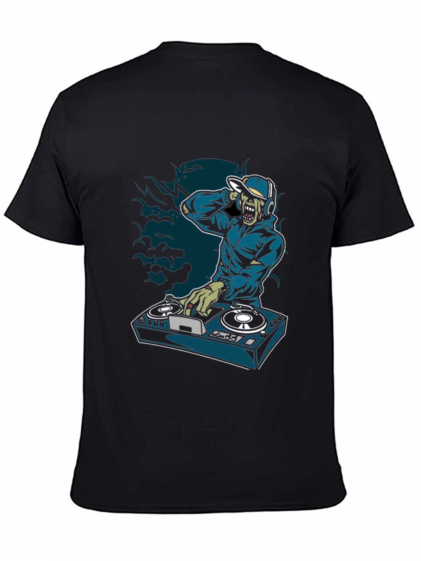 Zombie DJ Graphic T-Shirt - Turntable Design