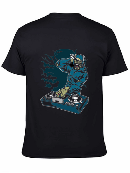 Zombie DJ Graphic T-Shirt - Turntable Design