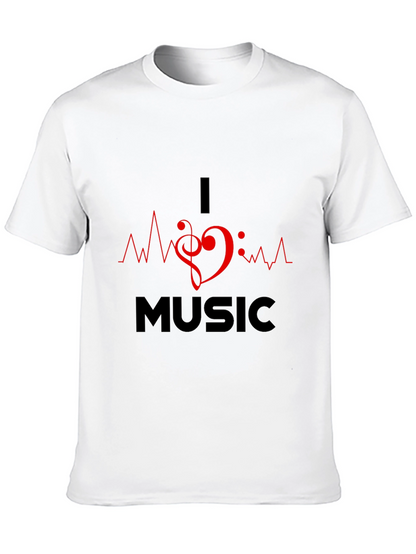 I Heart Music Graphic Black T-Shirt