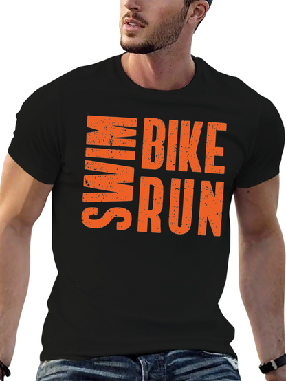 Swim Bike Run T-Shirt | Athletic Triathlon Tee