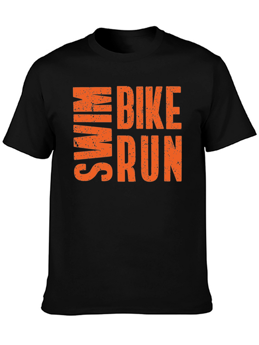 Swim Bike Run T-Shirt | Athletic Triathlon Tee