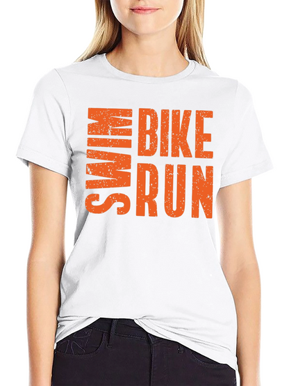 Swim Bike Run T-Shirt | Athletic Triathlon Tee