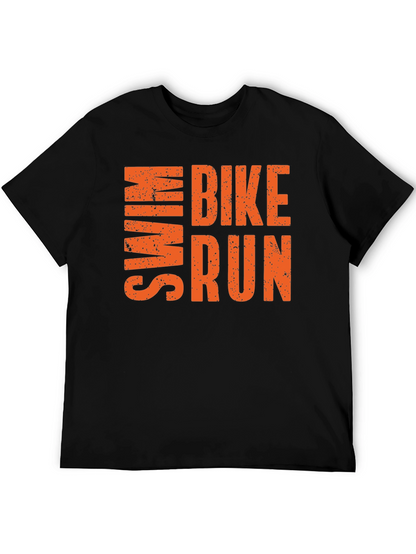 Swim Bike Run T-Shirt | Athletic Triathlon Tee