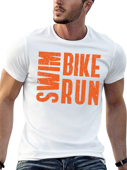Swim Bike Run T-Shirt | Athletic Triathlon Tee
