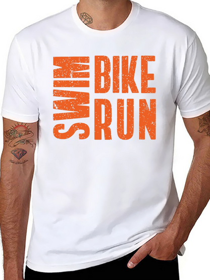 Swim Bike Run T-Shirt | Athletic Triathlon Tee