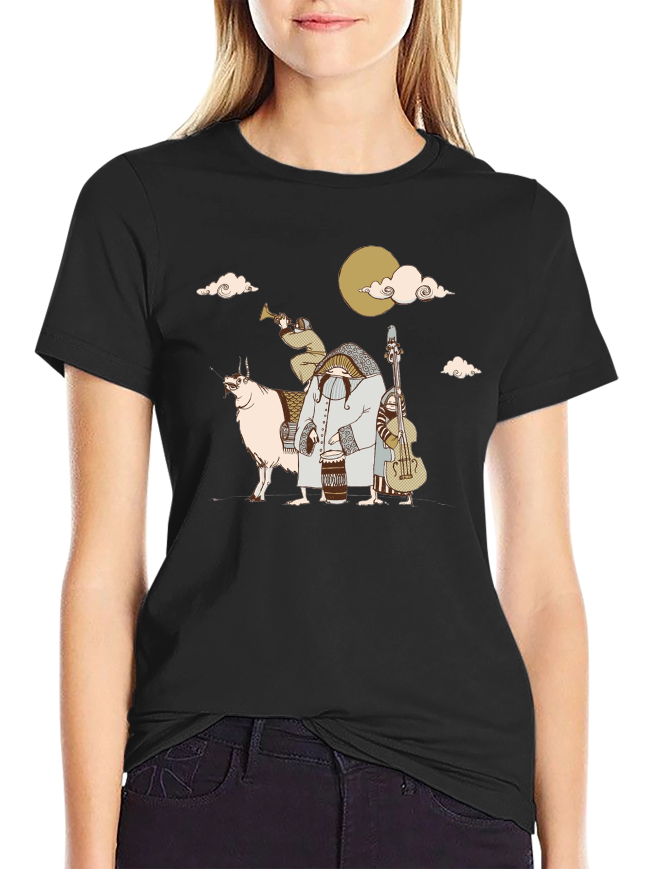 Music Lovers Black Cotton Tee