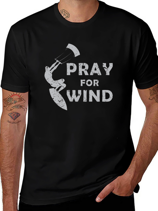 Pray for Wind Graphic T-Shirt - Kite Surfing Design