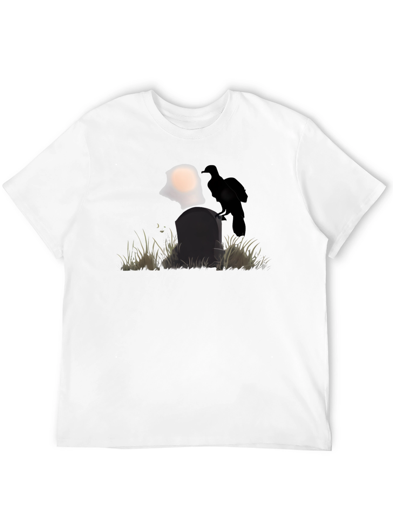 Raven on Tombstone Graphic Tee - Halloween