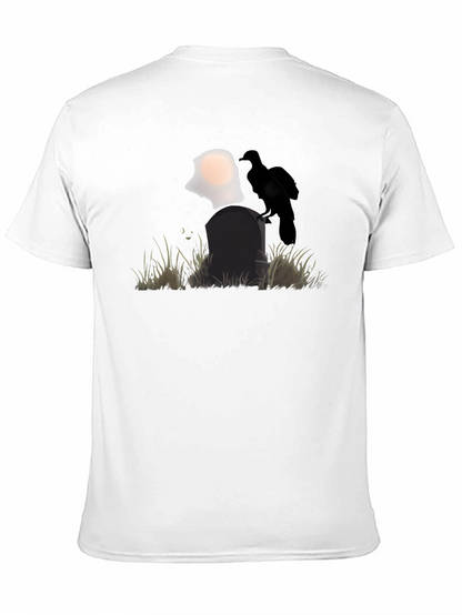 Raven on Tombstone Graphic Tee - Halloween
