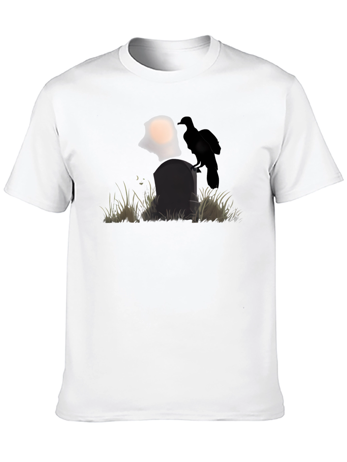 Raven on Tombstone Graphic Tee - Halloween