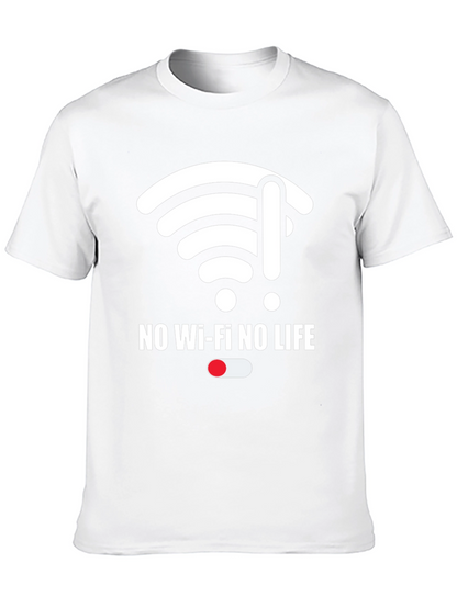 No Wi-Fi No Life Graphic Tee - Black Cotton