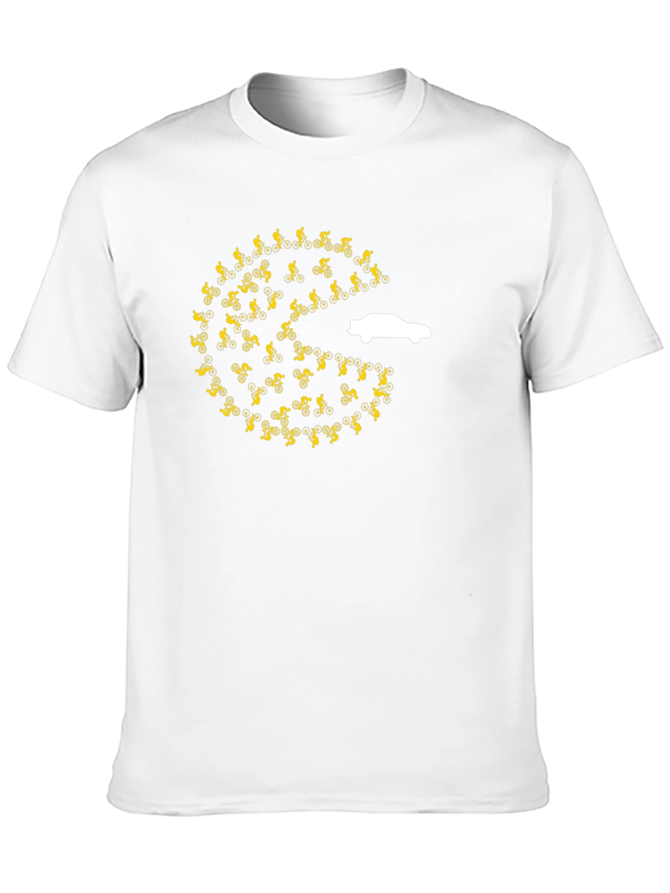 Pac-Man Car Chasing Cyclists Graphic T-Shirt