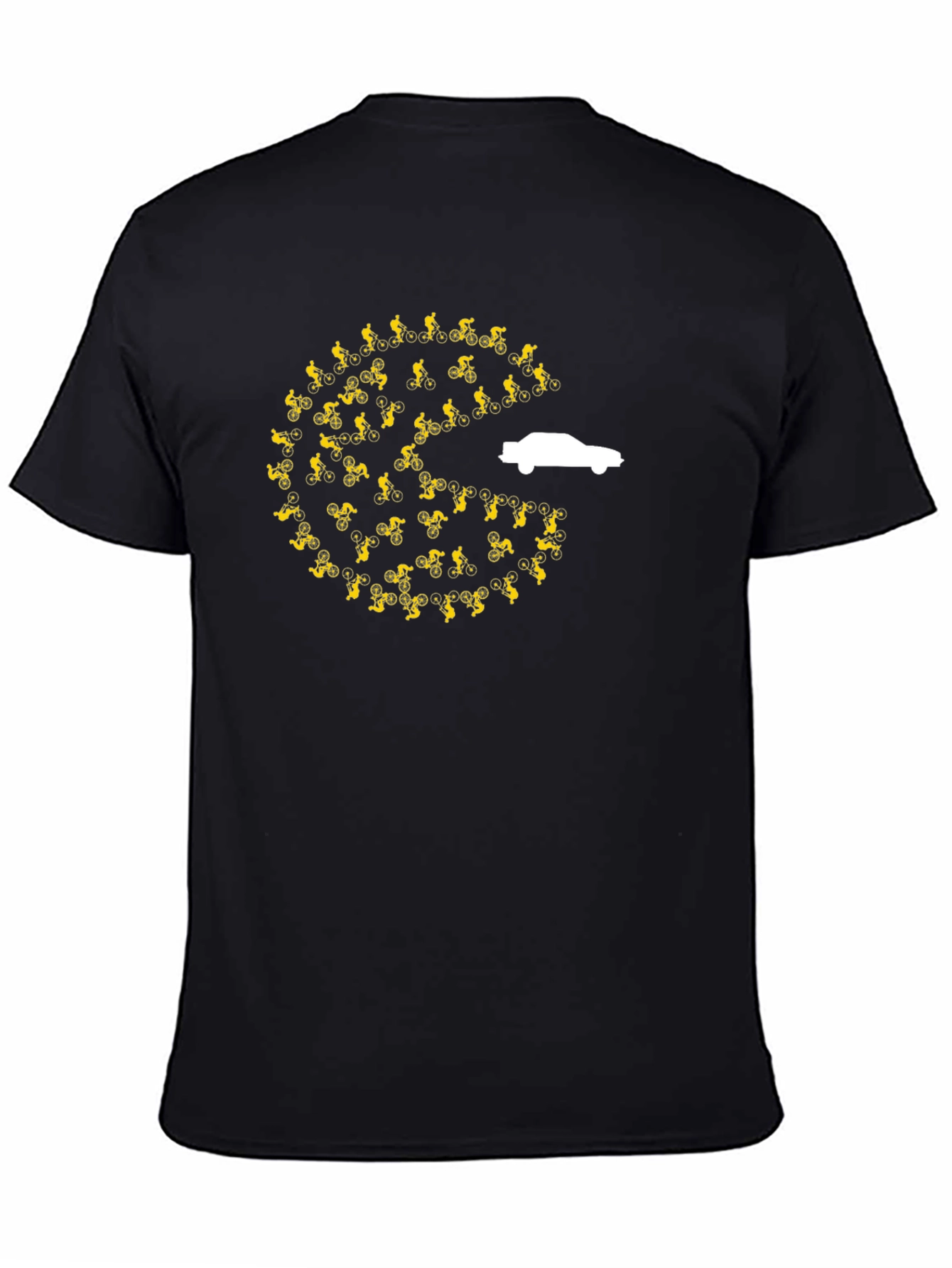 Pac-Man Car Chasing Cyclists Graphic T-Shirt