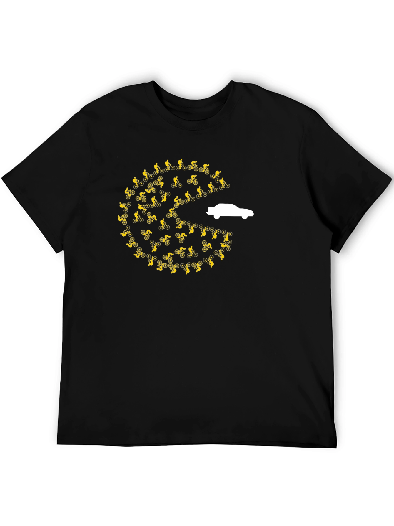 Pac-Man Car Chasing Cyclists Graphic T-Shirt