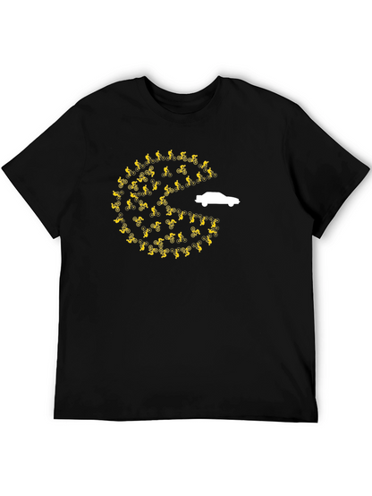 Pac-Man Car Chasing Cyclists Graphic T-Shirt