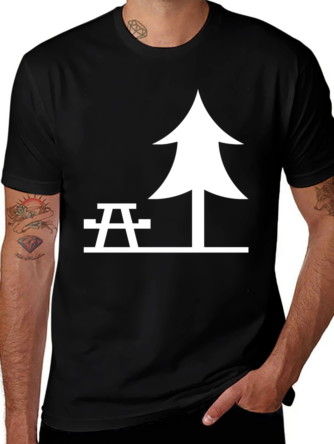 Picnic Tee - Tree & Table Graphic T-Shirt