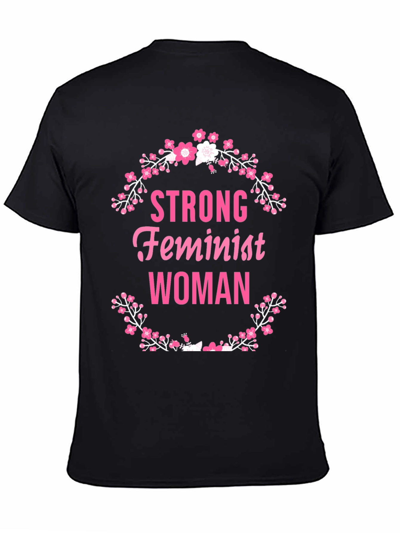 Strong Feminist Woman Floral Wreath T-Shirt