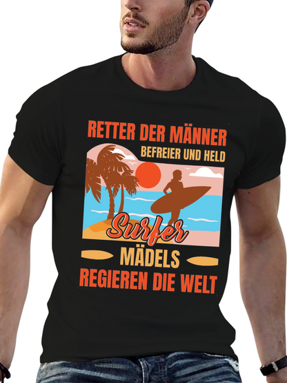 Surfer Madels T-Shirt: Beach Vibes Relaxed Fit