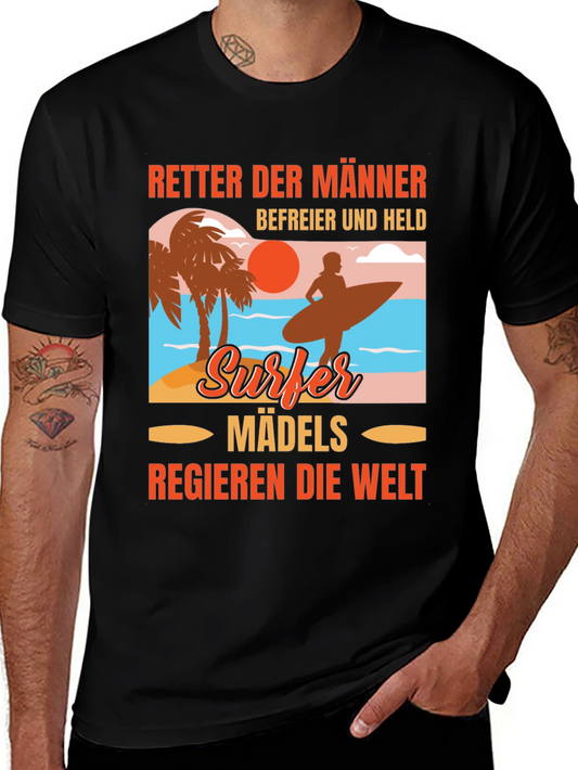 Surfer Madels T-Shirt: Beach Vibes Relaxed Fit