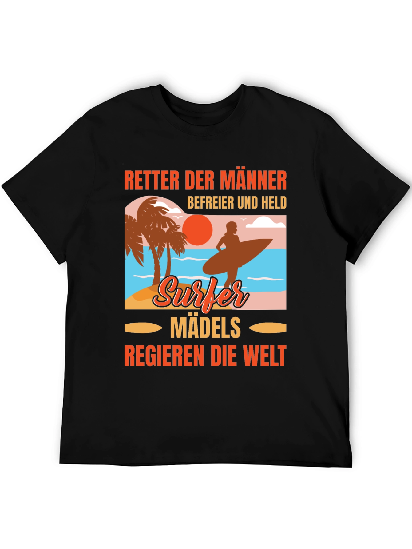 Surfer Madels T-Shirt: Beach Vibes Relaxed Fit