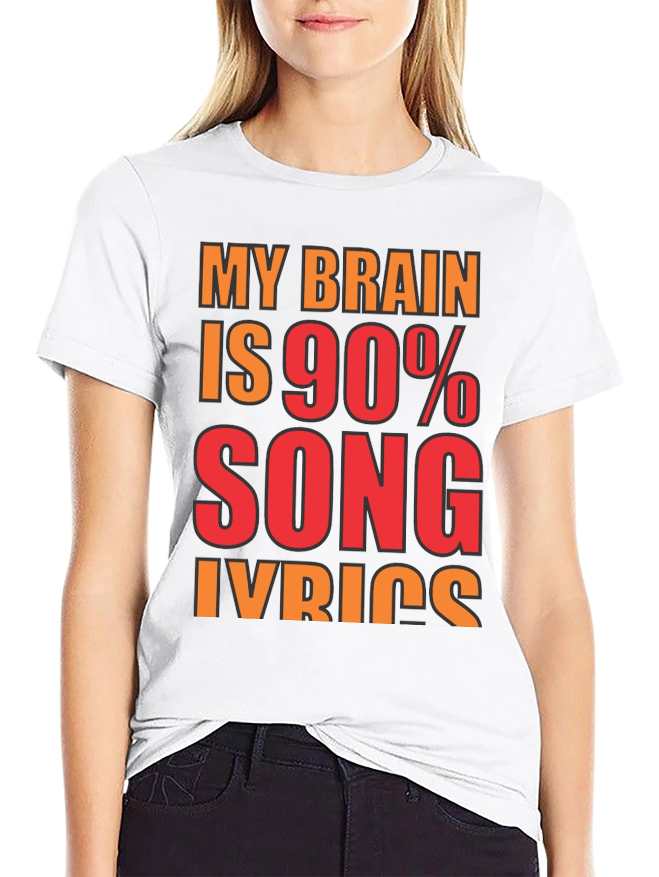 Song Lyrics T-Shirt - Brain 90% Music