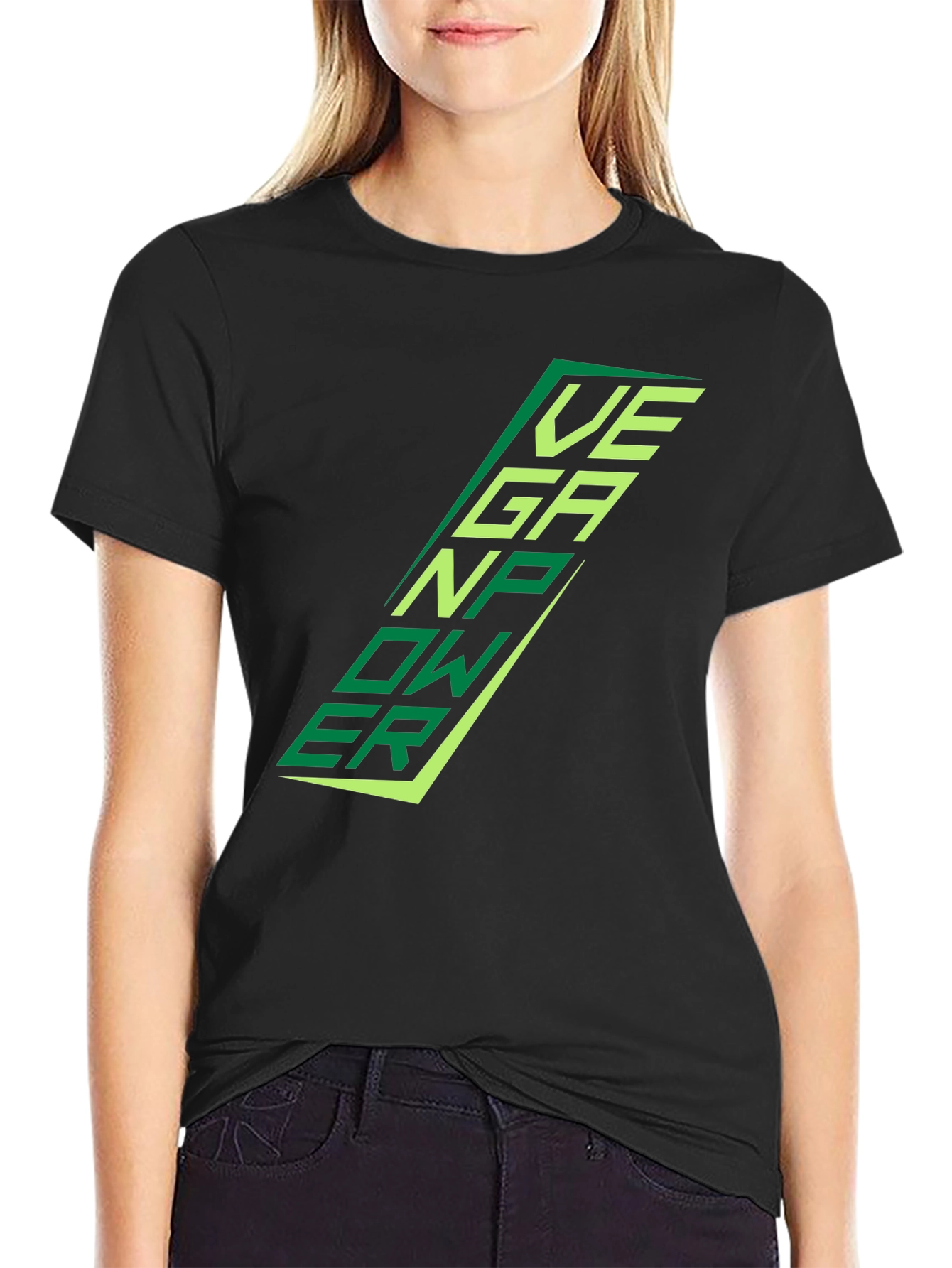 Vegan Power Black T-Shirt