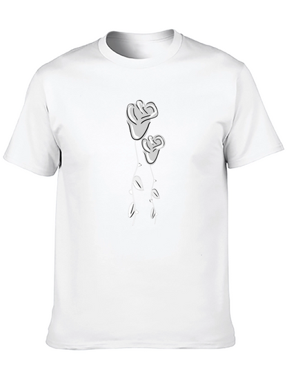 Black T-Shirt with Two Roses Graphic