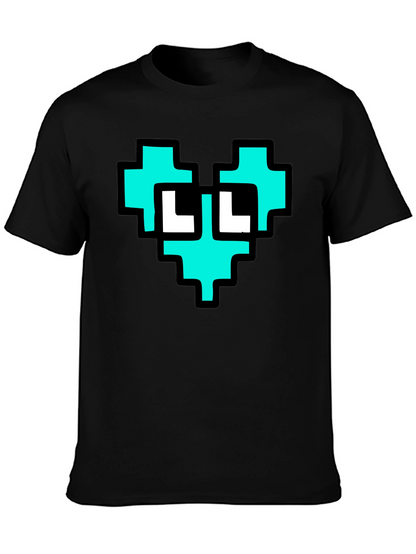 Pixel Heart Graphic T-Shirt - Cool Geeky Design